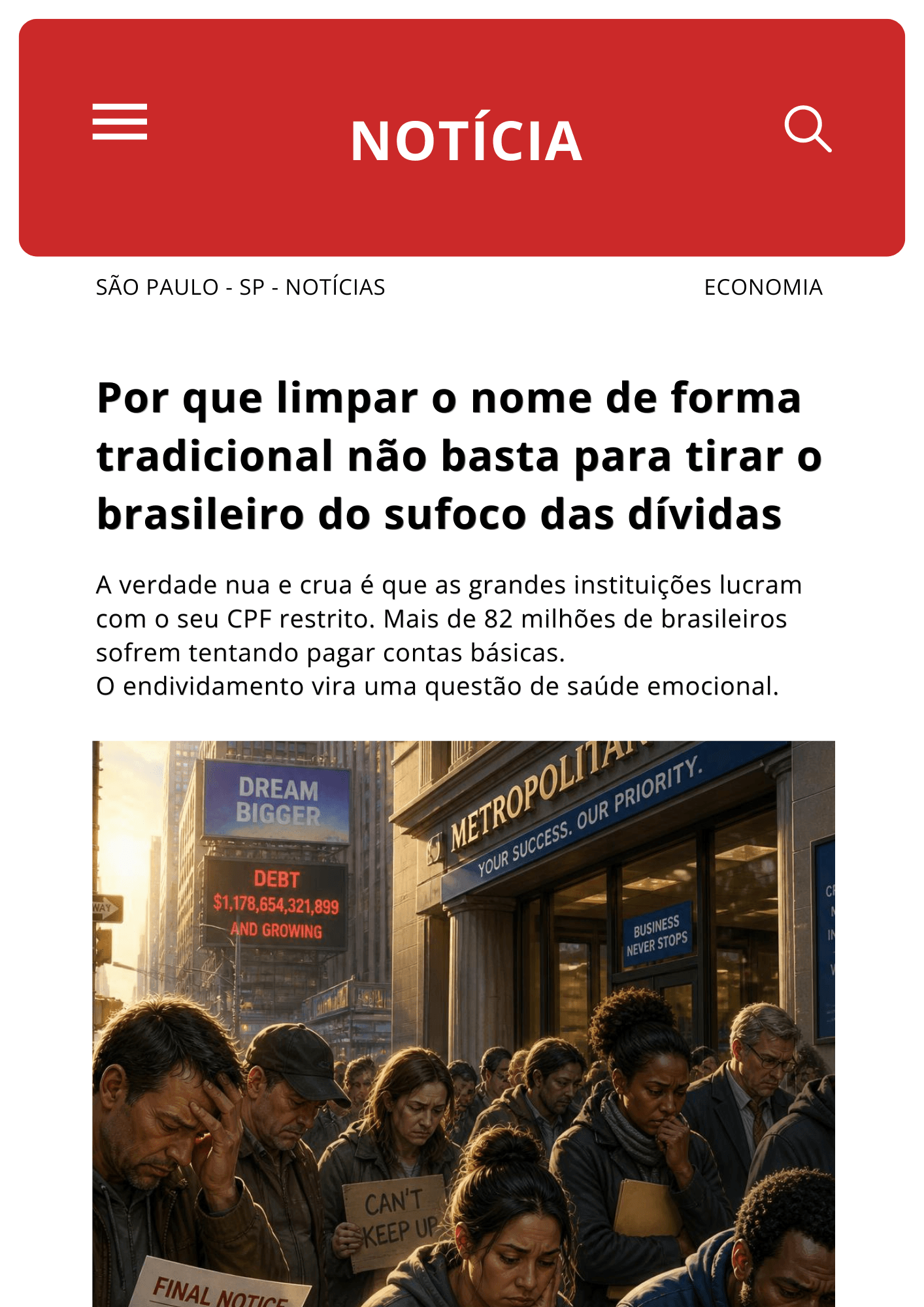 Notícia sobre endividamento: Por que limpar o nome de forma tradicional não basta